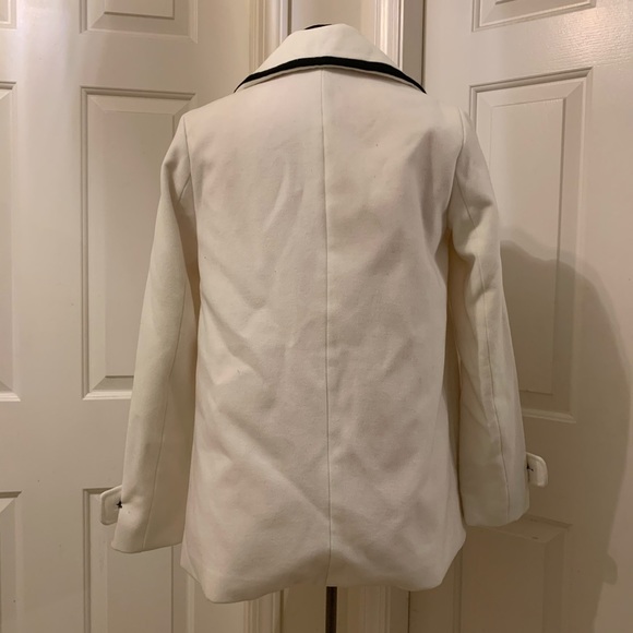 New Forever21 white coat w/black trim detailing - Picture 4 of 5